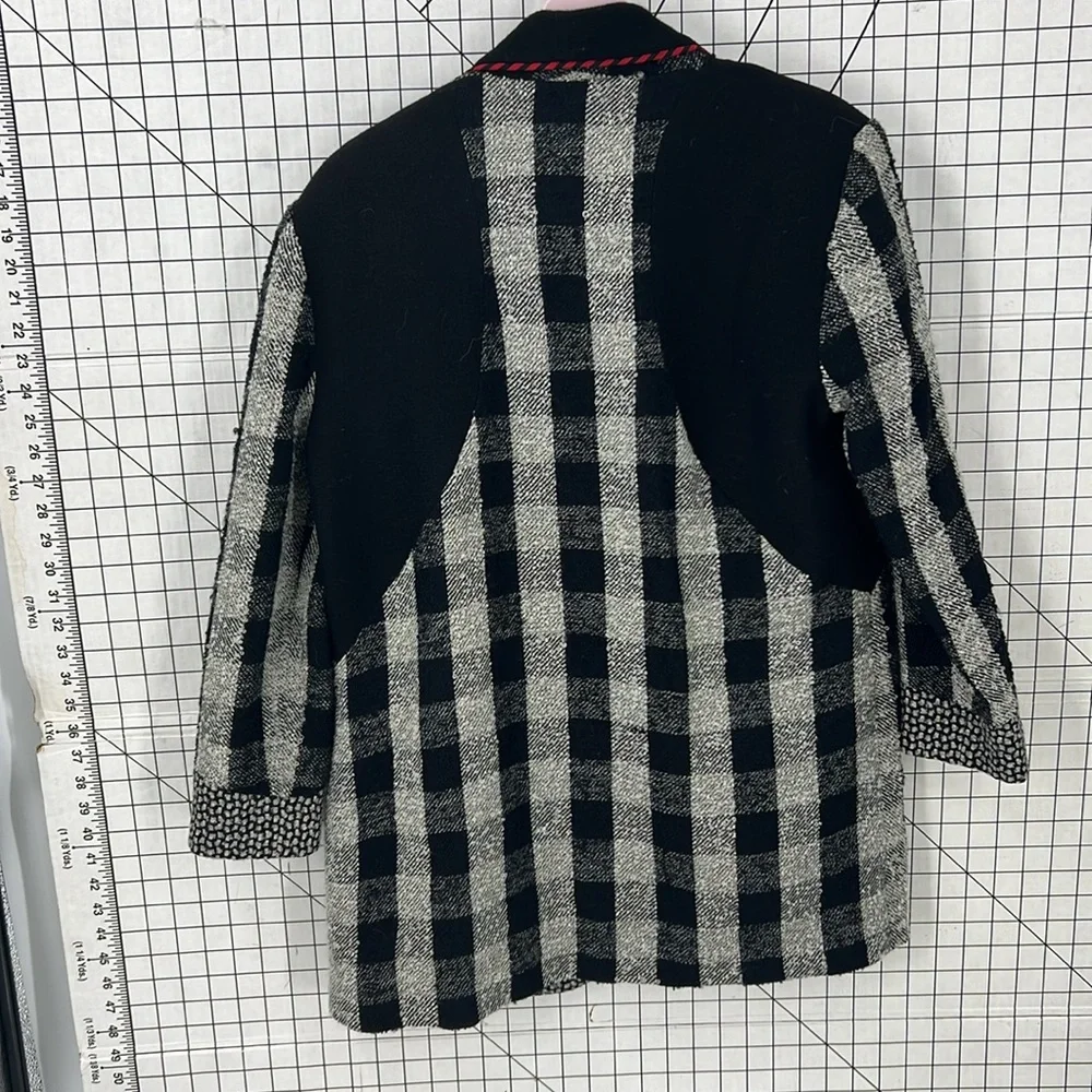 Canvas backs Lutton & horsField vintage check print art wear wool blend blazer M - Picture 11 of 14